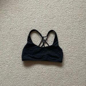 Ivivva Sport Bra Black with patterned detailing and strapped back